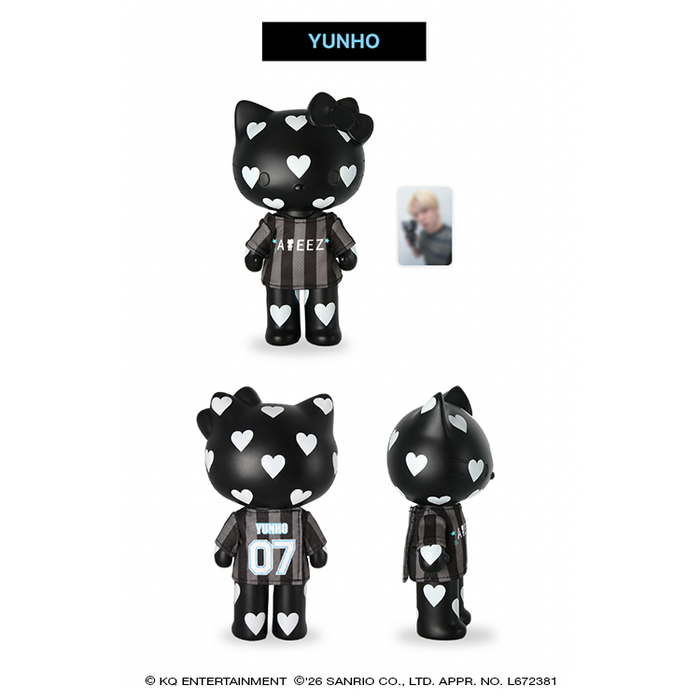 ATEEZ x Hello Kitty Black Series - Heart Figure With T-shirt + 1 pc Included (8 Types) [Pre-Order Fall 2026]