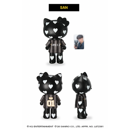 ATEEZ x Hello Kitty Black Series - Heart Figure With T-shirt + 1 pc Included (8 Types) [Pre-Order Fall 2026]
