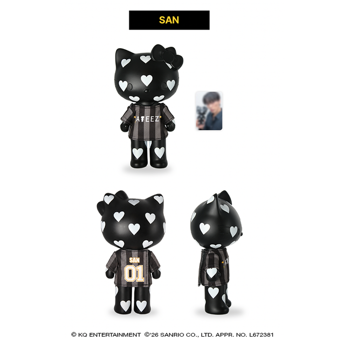 ATEEZ x Hello Kitty Black Series - Heart Figure With T-shirt + 1 pc Included (8 Types) [Pre-Order Fall 2026]