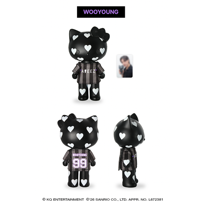 ATEEZ x Hello Kitty Black Series - Heart Figure With T-shirt + 1 pc Included (8 Types) [Pre-Order Fall 2026]