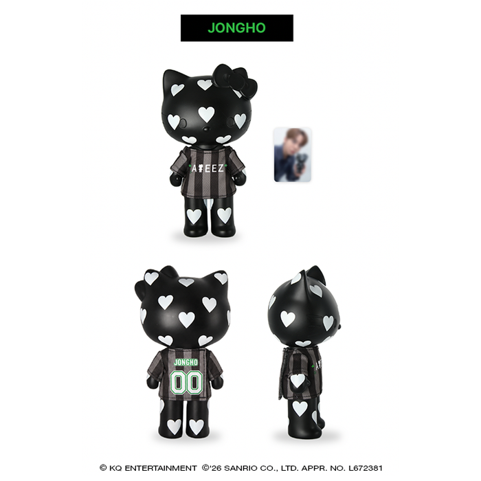 ATEEZ x Hello Kitty Black Series - Heart Figure With T-shirt + 1 pc Included (8 Types) [Pre-Order Fall 2026]