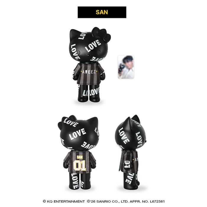 ATEEZ x Hello Kitty Black Series - Love Figure With T-shirt + 1 pc Included (8 Types)[Pre-Order Fall 2026]