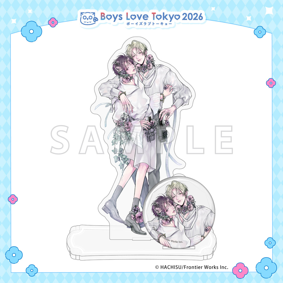 Amakute Atsukute Iki mo Dekinai - Boys Love Tokyo 2026 Acrylic Stand & Can Badge Set [Pre-Order Late June 2026]