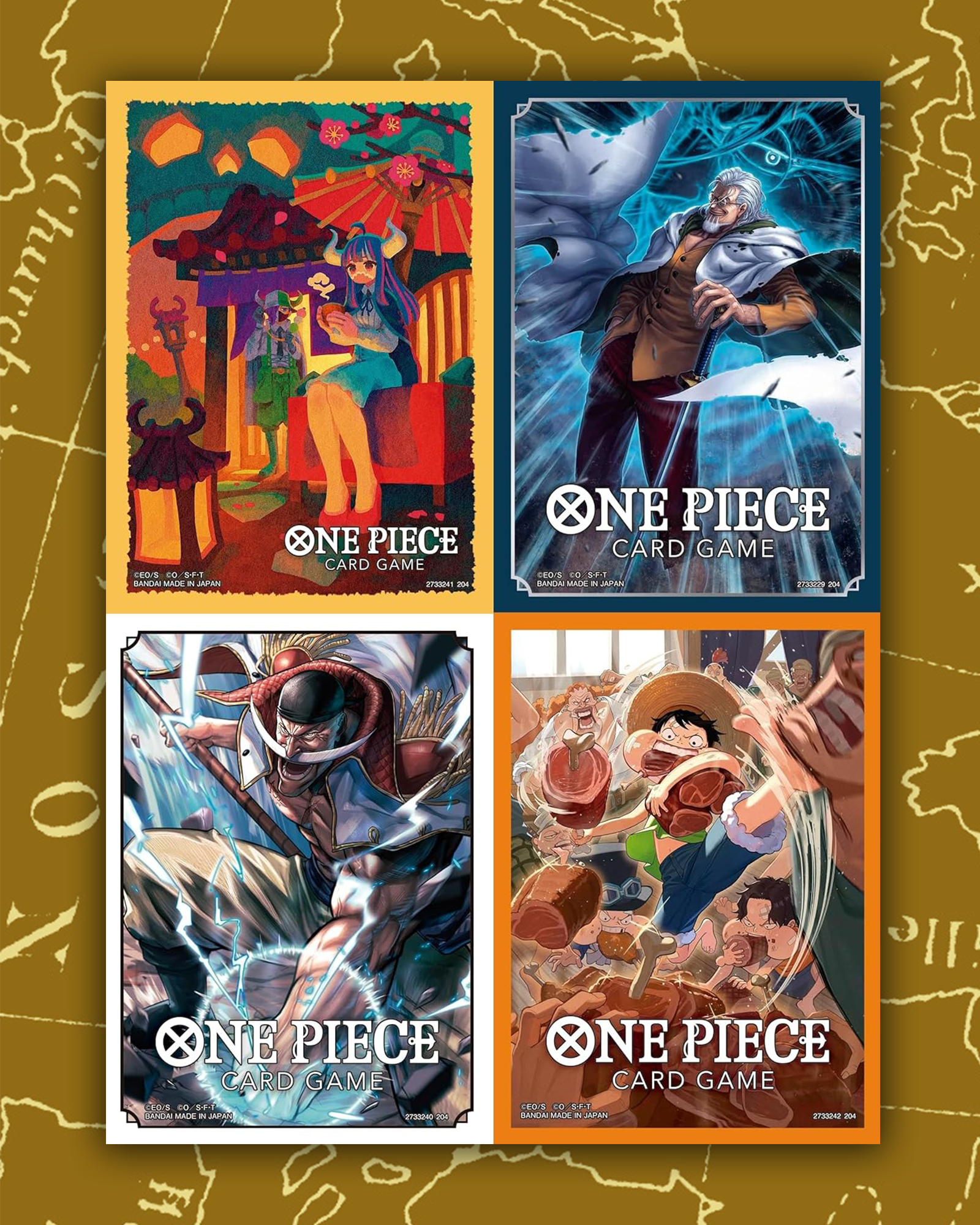BANDAI ONE PIECE CARD GAME - OFFICIAL CARD SLEEVE LIMITED 7 - 4 Pcs SET