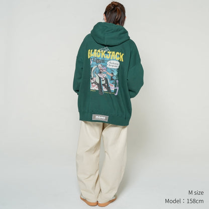 Black Jack Tezuka World x Monstrousa Collaboration - Shishu Box Hoodie Black Jack" feat. KANA SUZUKI