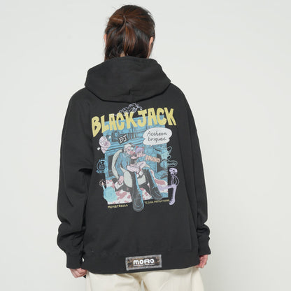 Black Jack Tezuka World x Monstrousa Collaboration - Shishu Box Hoodie Black Jack" feat. KANA SUZUKI