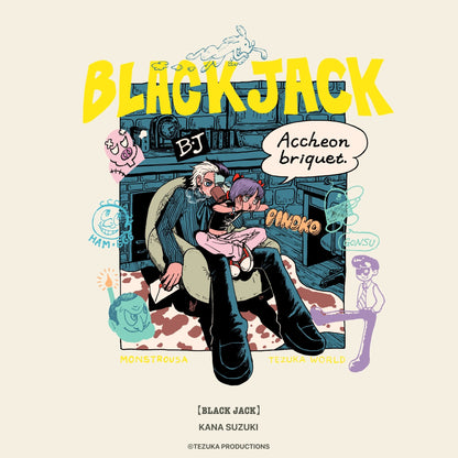Black Jack Tezuka World x Monstrousa Collaboration - Shishu Box Hoodie Black Jack" feat. KANA SUZUKI