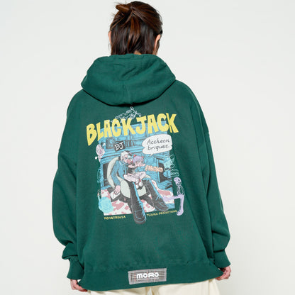 Black Jack Tezuka World x Monstrousa Collaboration - Shishu Box Hoodie Black Jack" feat. KANA SUZUKI