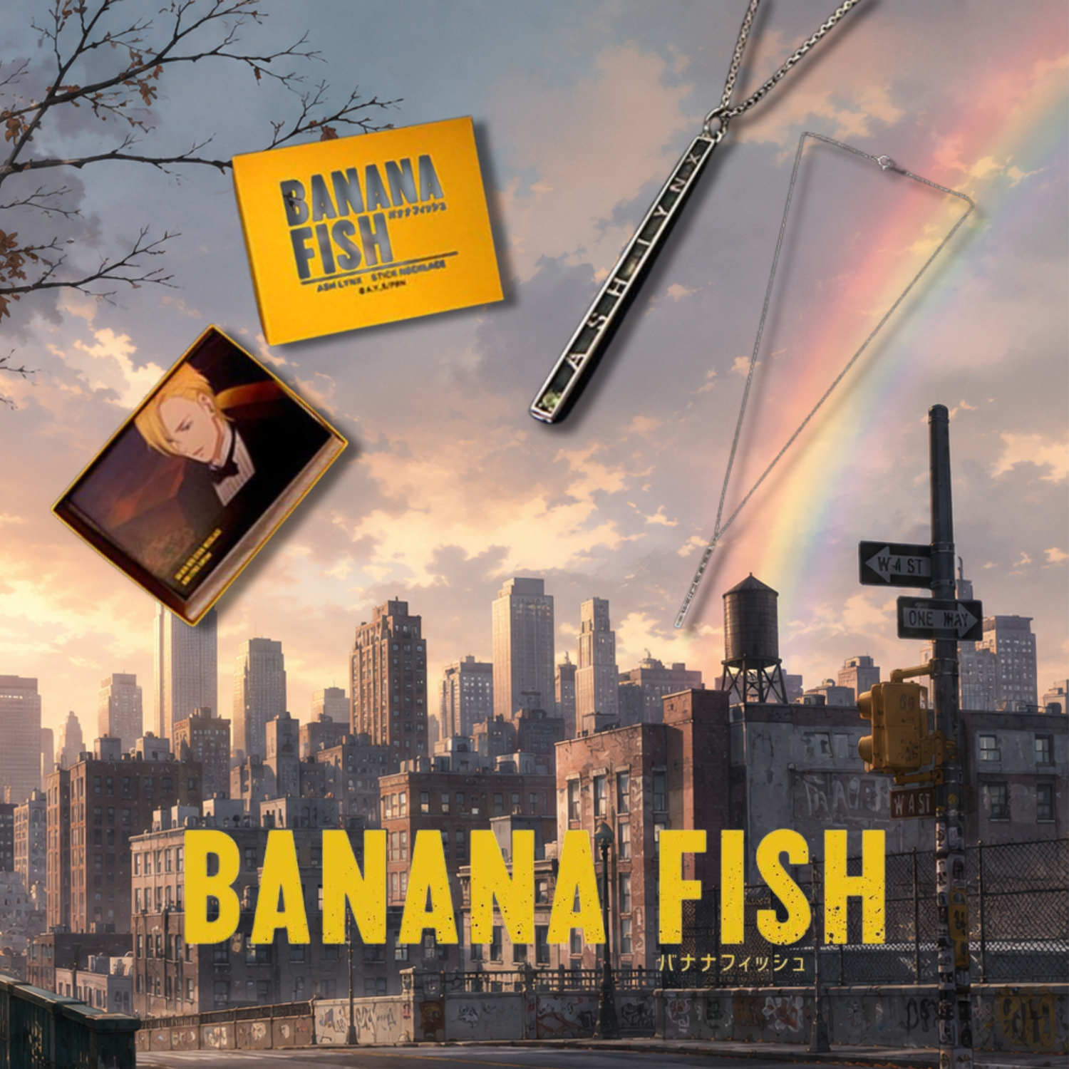 Banana Fish - ASH LYNX Stick Necklace Silver925 x Peridot ver.