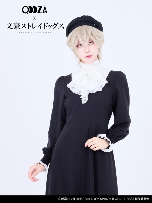 Bungo Stray Dogs x Qooza Collaboration - Akutagawa Ryunosuke Frill Dress [Pre-Order Jul 2026]