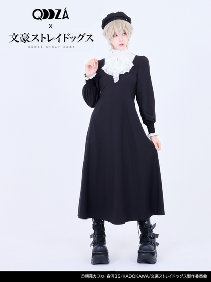 Bungo Stray Dogs x Qooza Collaboration - Akutagawa Ryunosuke Frill Dress [Pre-Order Jul 2026]