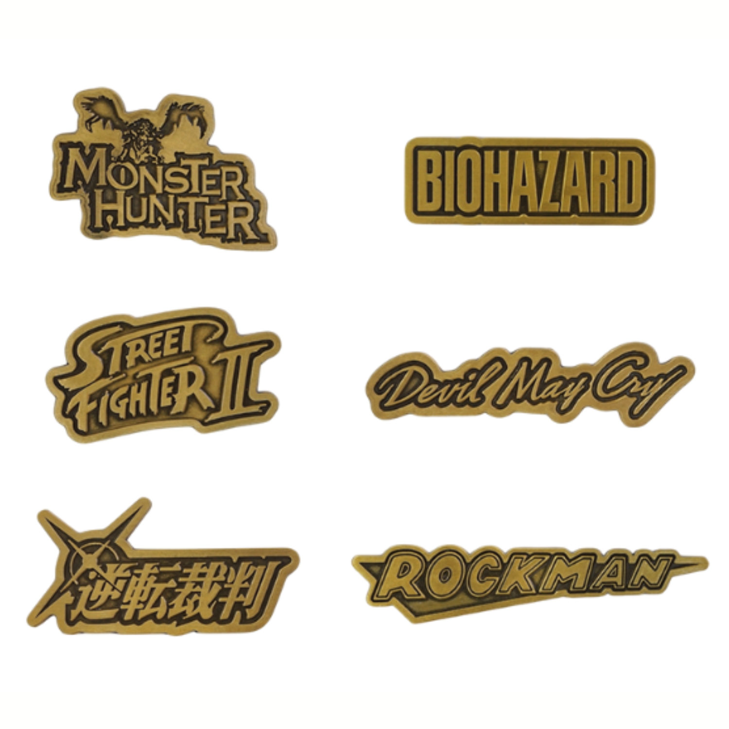 Capcom Creation Moving Hearts Across The Globe Tokyo Exhibition - Logo Pin Badges Complete Set of 6 Types