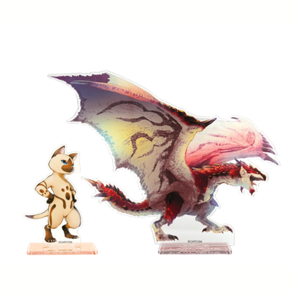 Capcom Creation Moving Hearts Across The Globe Tokyo Exhibition - Monster Hunter Felyne and Rathalos Acrylic Stands