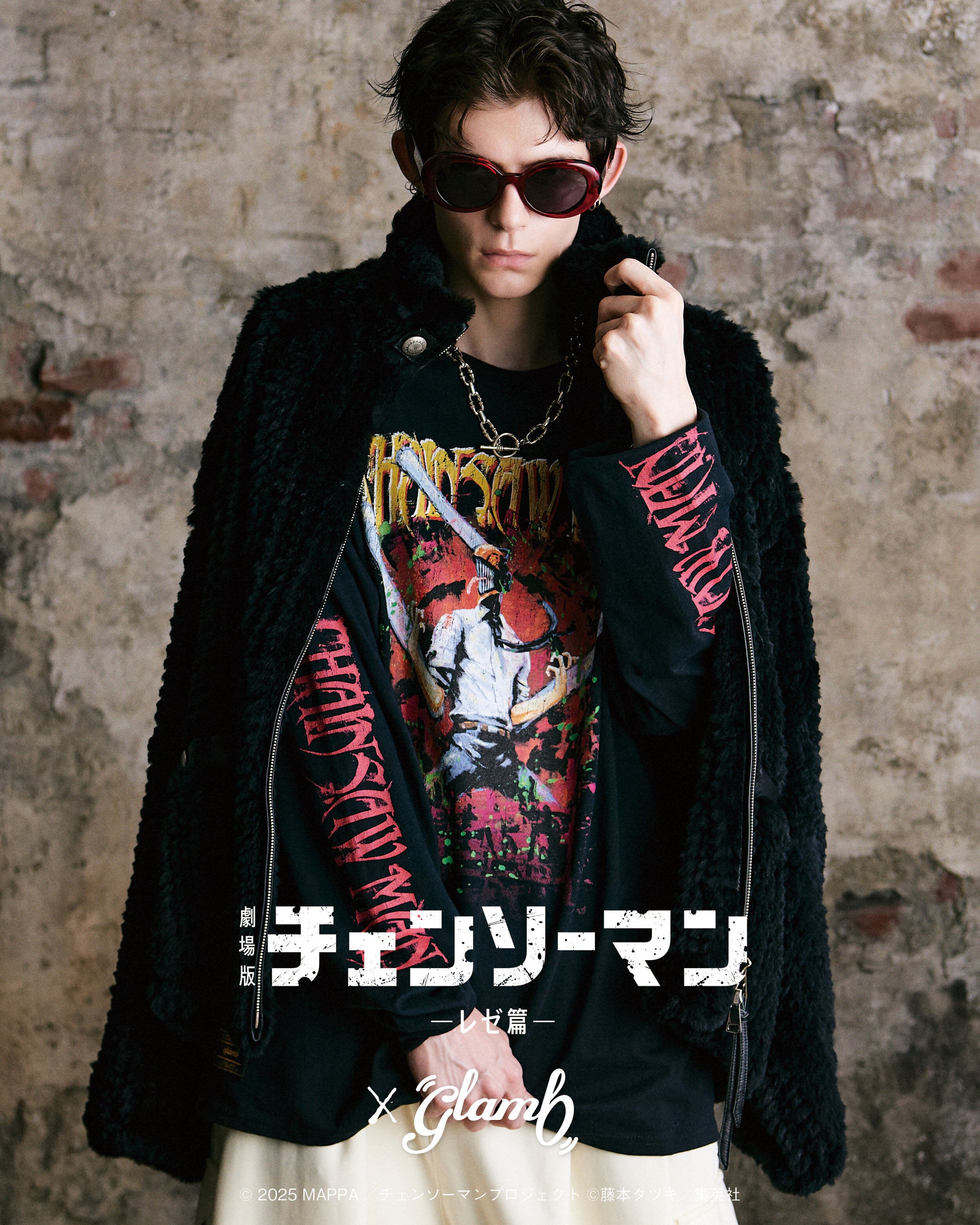 Chainsaw Man Reze Arc The Movie x glamb - Denji T-shirt II T-shirt Black [Pre-Order December 2025]