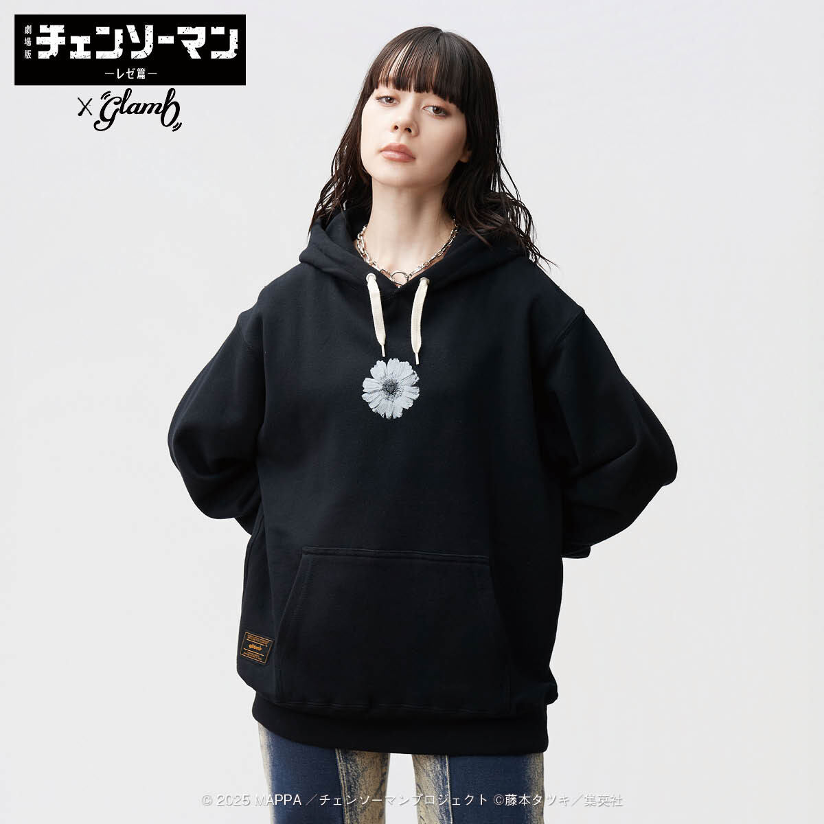 トップス glamb Chainsaw Man Power Hoodie Black L Chainsaw Man Collaboration Hoodie Power Black glamb Bandai