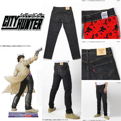 City Hunter x Edwin Saeba - Shoji Special Edition 503 Slim Tapered Black Pants [Pre-Order Apr 2026]