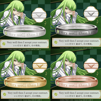 Code Geass Lelouch of the Rebellion x U treasure - Message Ring CC Model (4 Types) [Pre-Order Dec 2026]