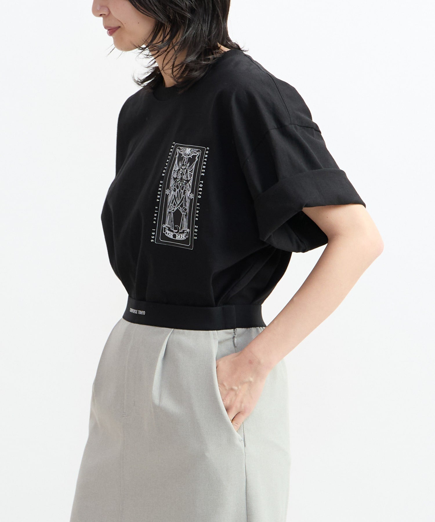 convers TOKYO レアコラボTee ブラック アリシアスタン Converse Tokyo x Clamp Fashion Collection - Cardcaptor Sakura