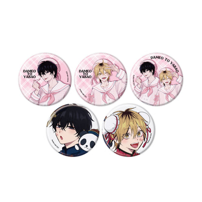 Dameo no Shiina-senpai to Yabao no Sasaki-kun - 03 Official & Original Illustration Badge Complete Set of 5 Types [Pre-Order Apr 2026]