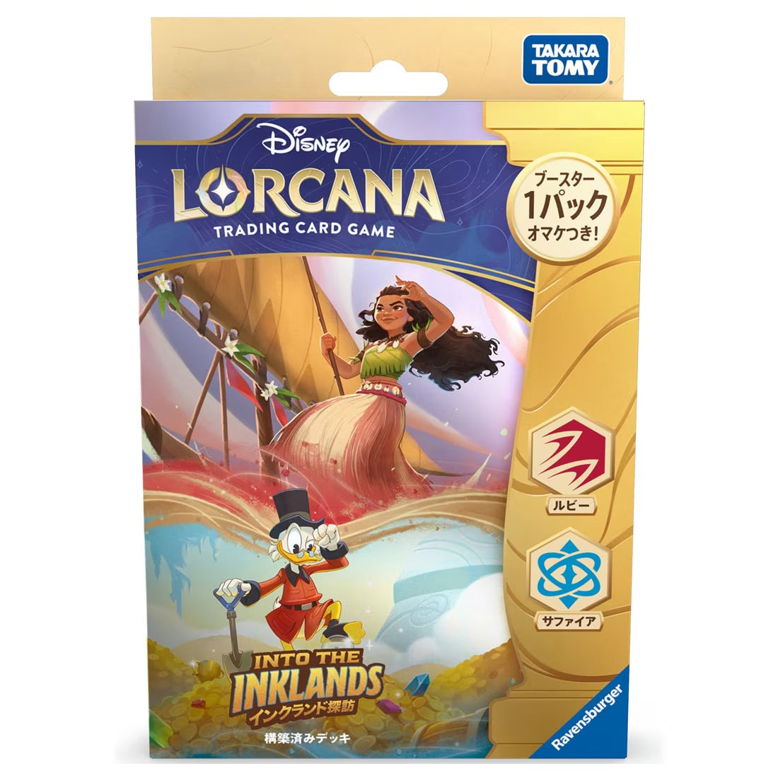 DISNEY LORCANA TCG JAPANESE VERSION - PRE-BUILT DECKY INTO THE INKLAND RUBY SAPPHIRE