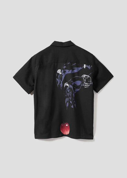 Death Note Graniph -Apple Big silhouette open collar shirt