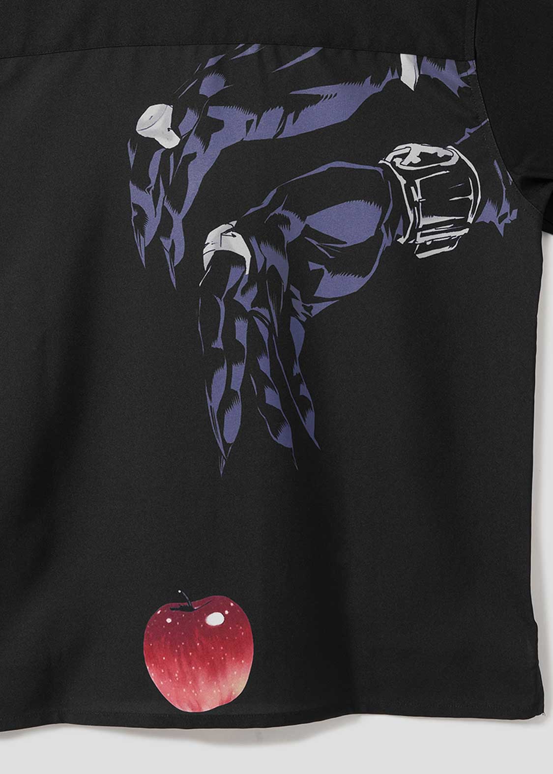 Death Note Graniph -Apple Big silhouette open collar shirt