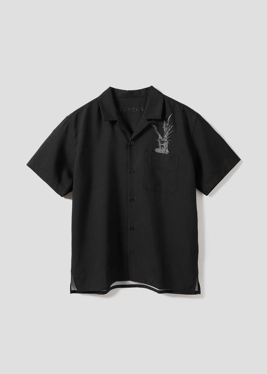 Death Note Graniph -Apple Big silhouette open collar shirt