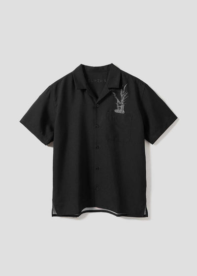 Death Note Graniph -Apple Big silhouette open collar shirt