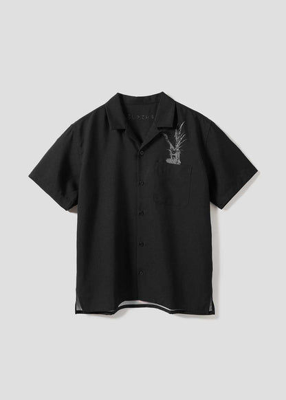 Death Note Graniph -Apple Big silhouette open collar shirt