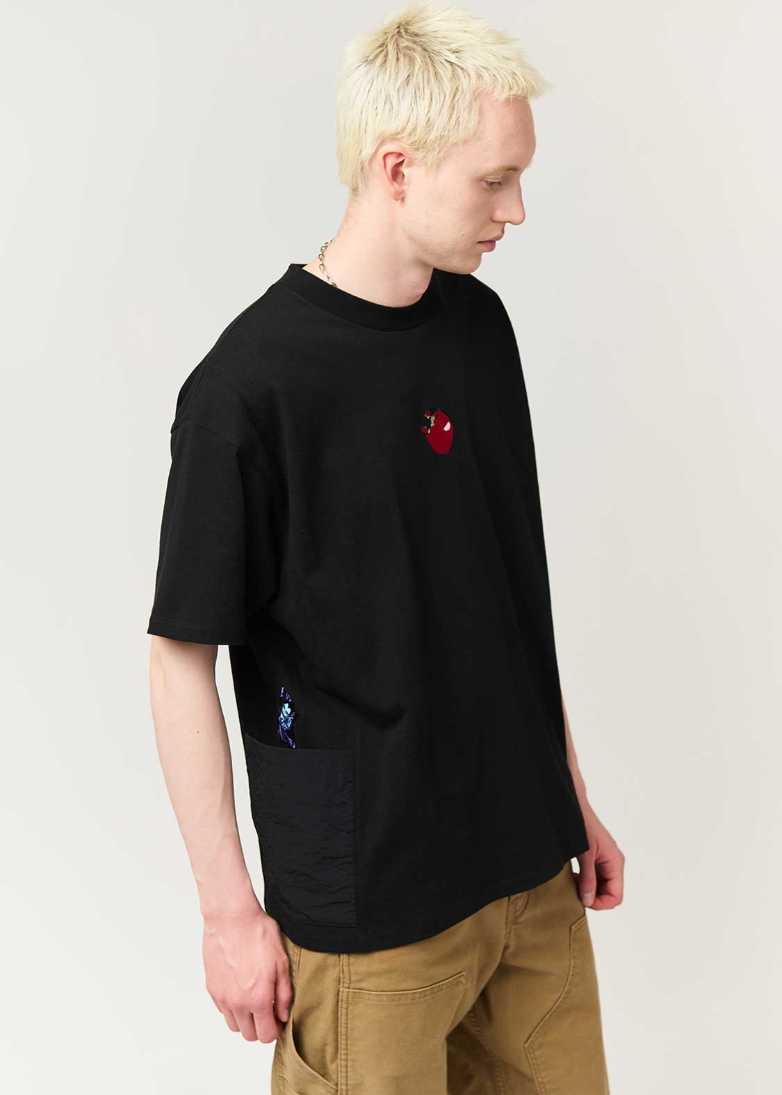 Death Note Graniph - Potato chips Side pocket big silhouette T-shirt