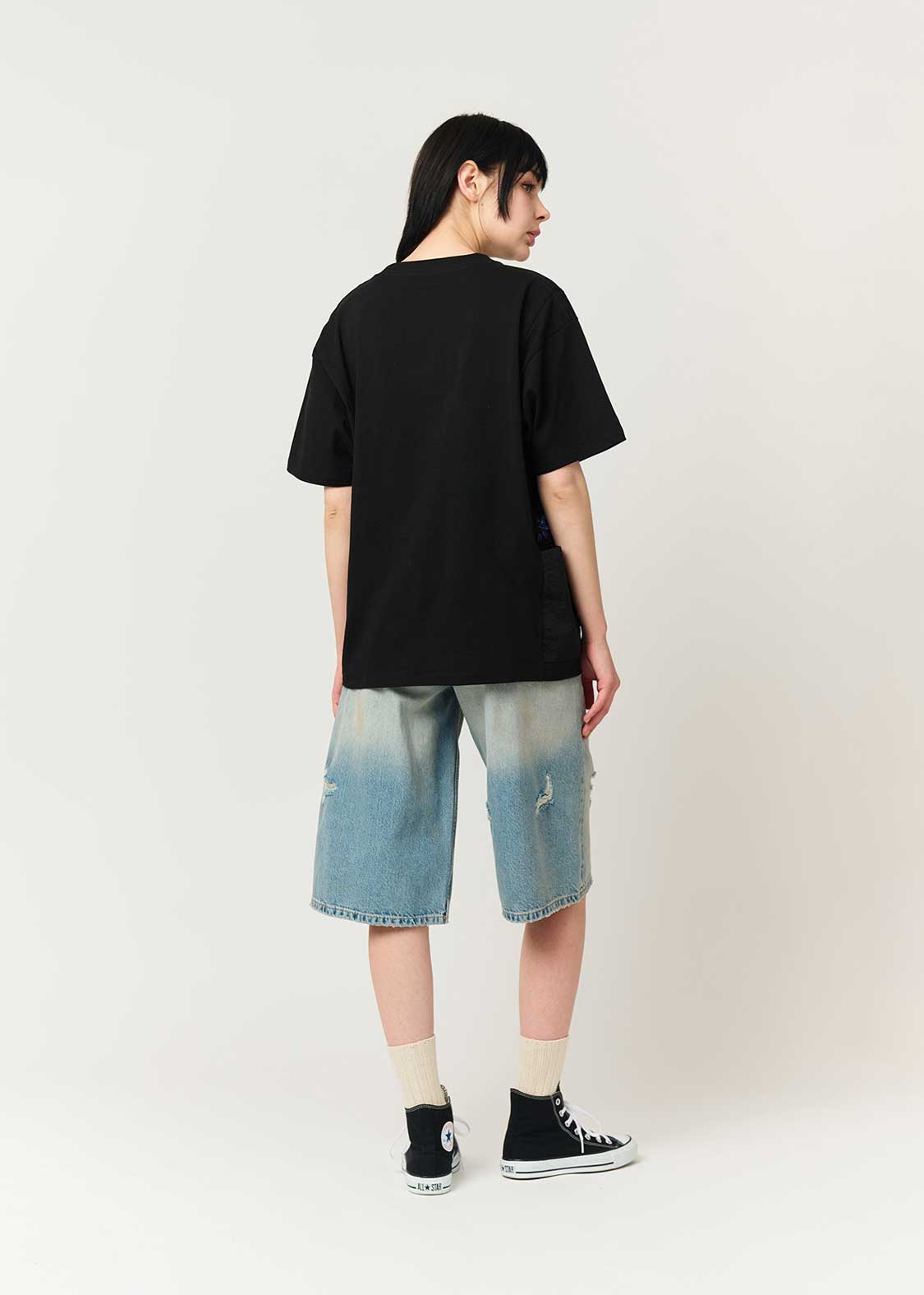 Death Note Graniph - Potato chips Side pocket big silhouette T-shirt