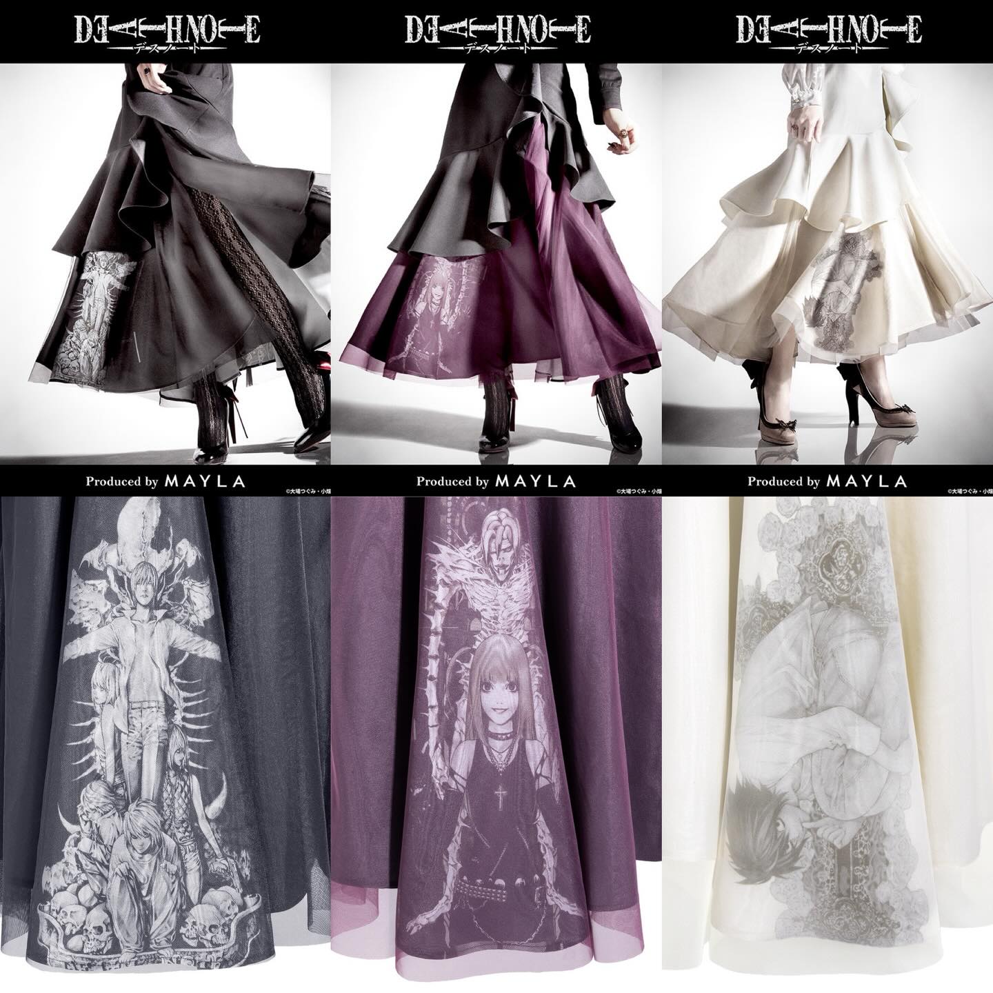Death Note x Mayla  - Death Note Iconique Skirt (3 Types) [Pre-Order Jul 2026]