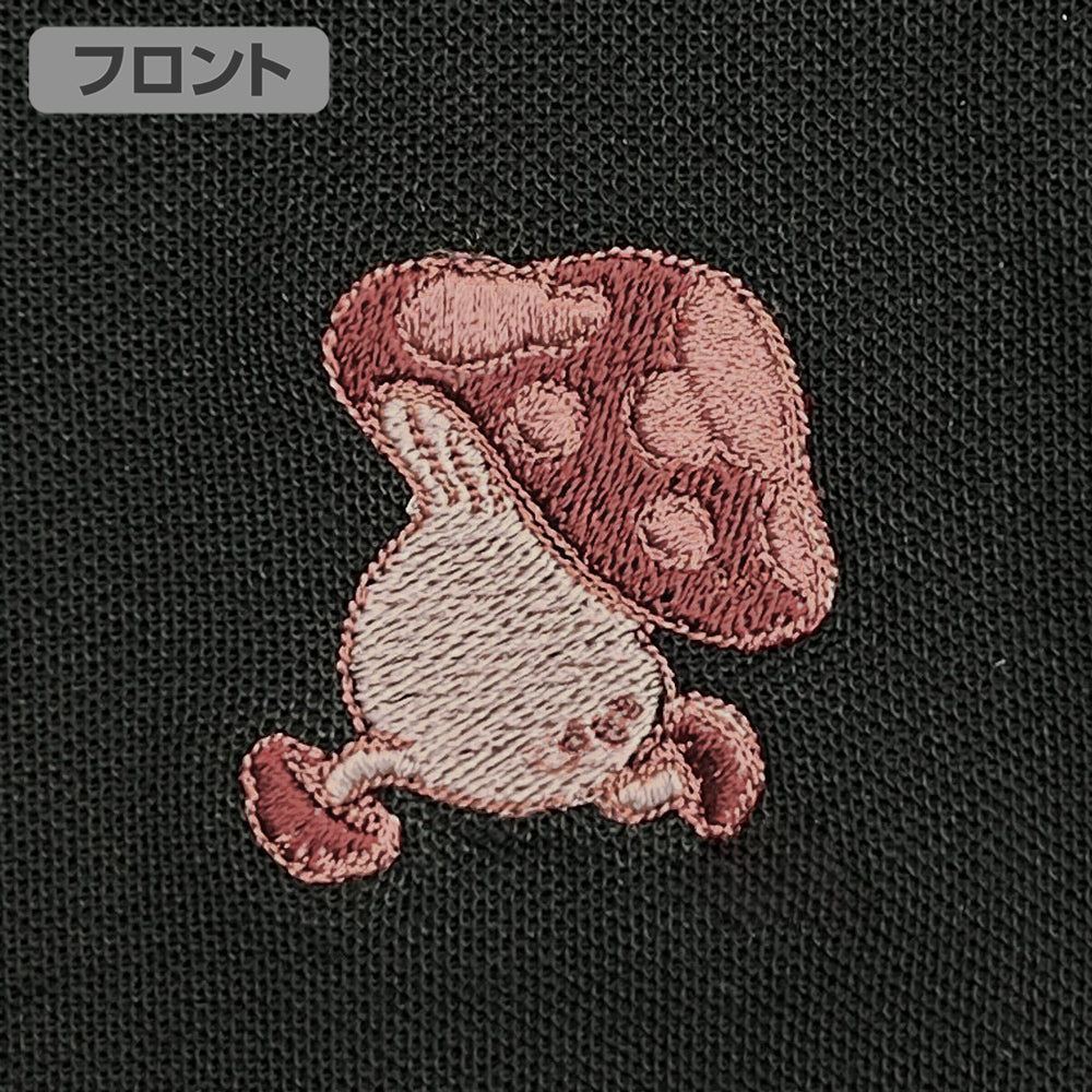 Delicious in Dungeon Black Polo Shirt - Walking Mushroom One Point Embroidery [Pre-Order Jun 2026]