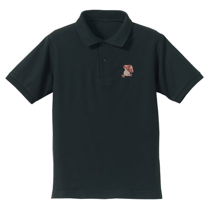 Delicious in Dungeon Black Polo Shirt - Walking Mushroom One Point Embroidery [Pre-Order Jun 2026]