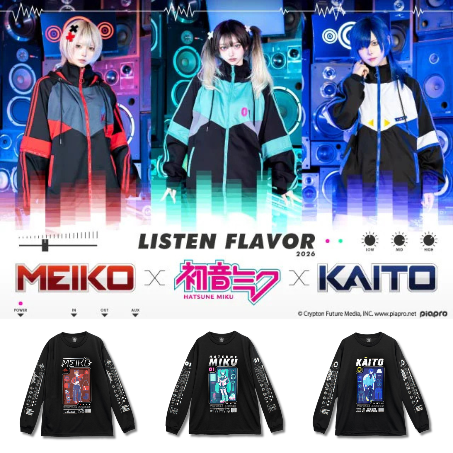Kaito x Listen Flavor - Hatsune Miku Long T-shirt – JumpIchiban Kaito x Listen Flavor - Hatsune Miku Long T-shirt – JumpIchiban