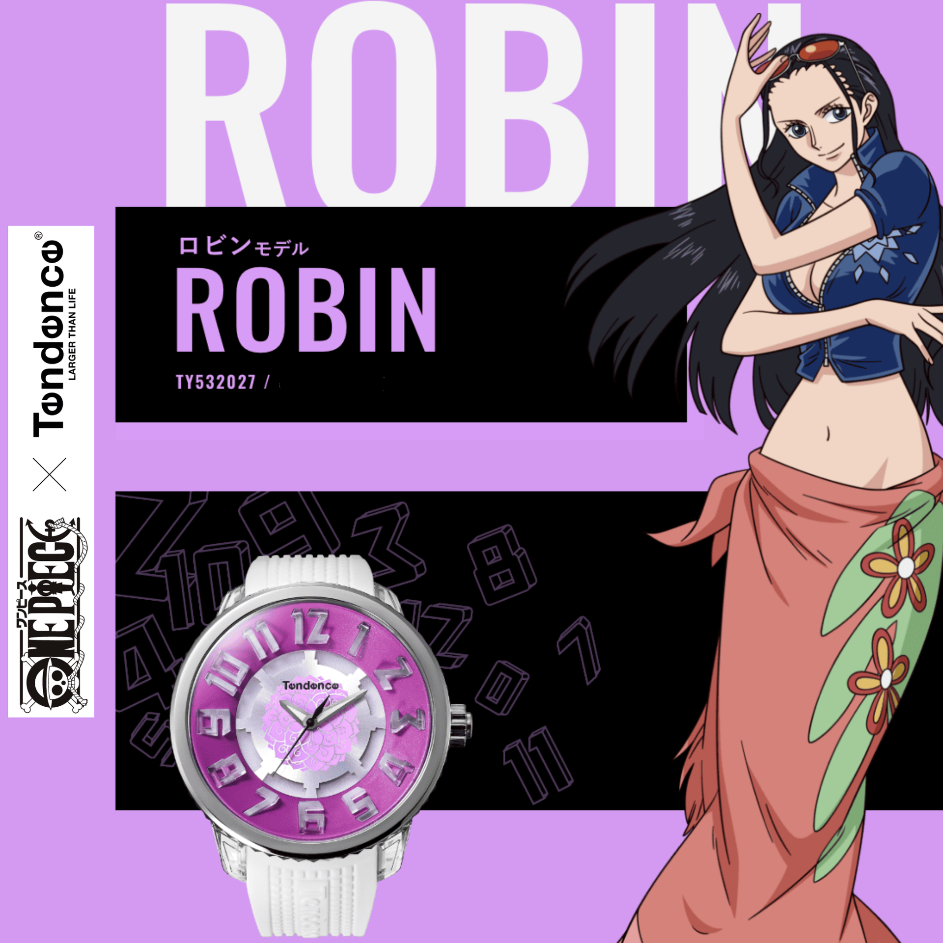 One Piece x Tendence Collaboration Watch - Robin model TY532027
