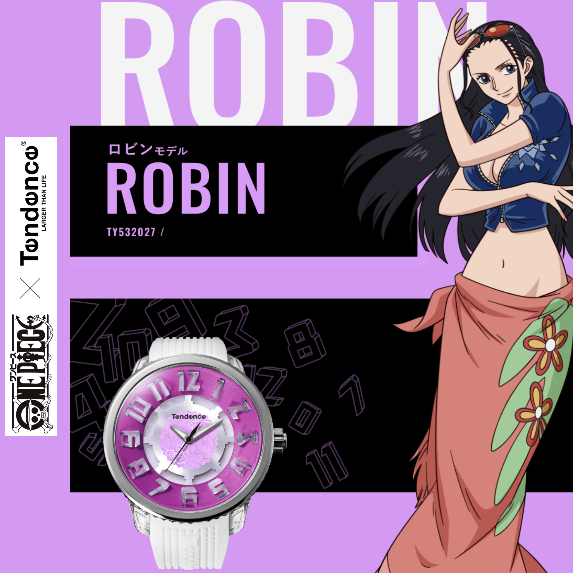 One Piece x Tendence Collaboration Watch - Robin model TY532027 [Pre-Order Sequential Delivery from  Dec 2025]