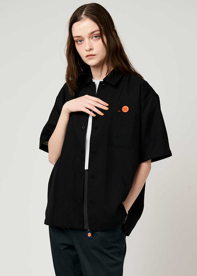 Dragon Ball Z Graniph Collection Collaboration Clothing - DRAGON BALL Logo Big Silhouette Politoro Short Sleeve Shirt