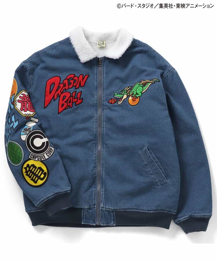 貴重ドラゴンボールデニムジャケッ100~110 breezeDRAGONBALL Dragon Ball x BREEZE Fashion Collection - Denim Boa Jacket (Adult