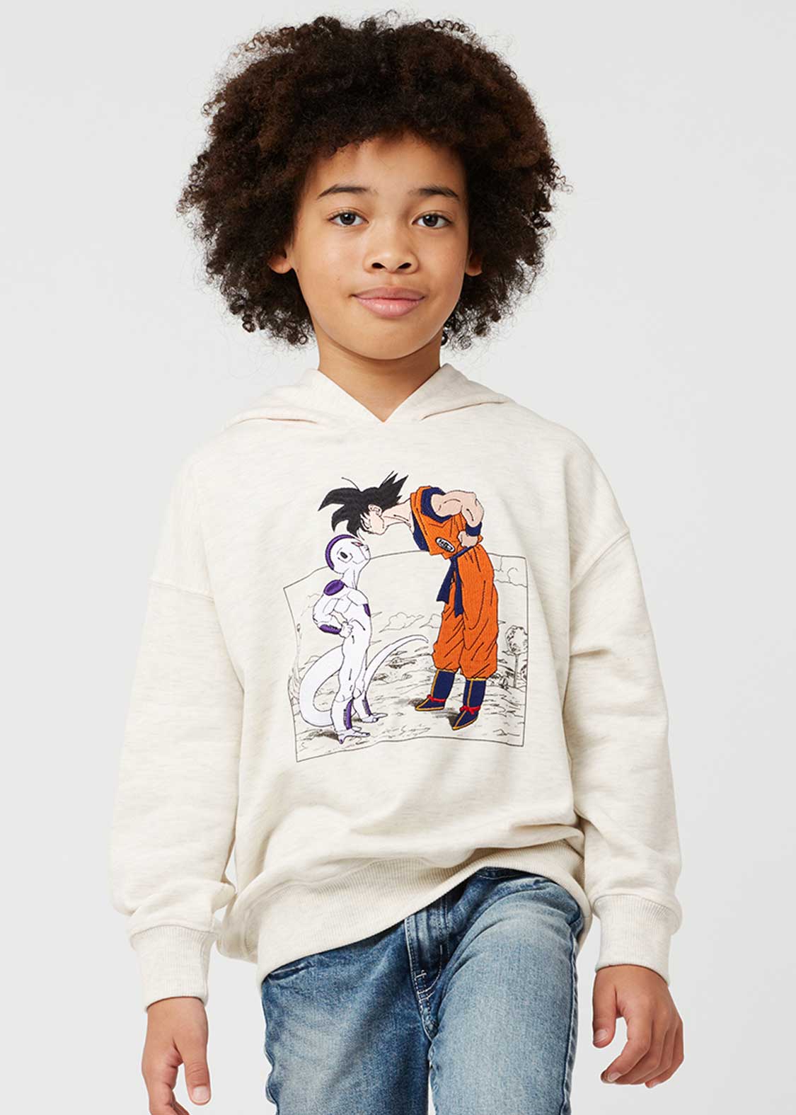 Dragon Ball Z Graniph Collection Collaboration Clothing - Goku VS Frieza Kids fleece big silhouette hoodie