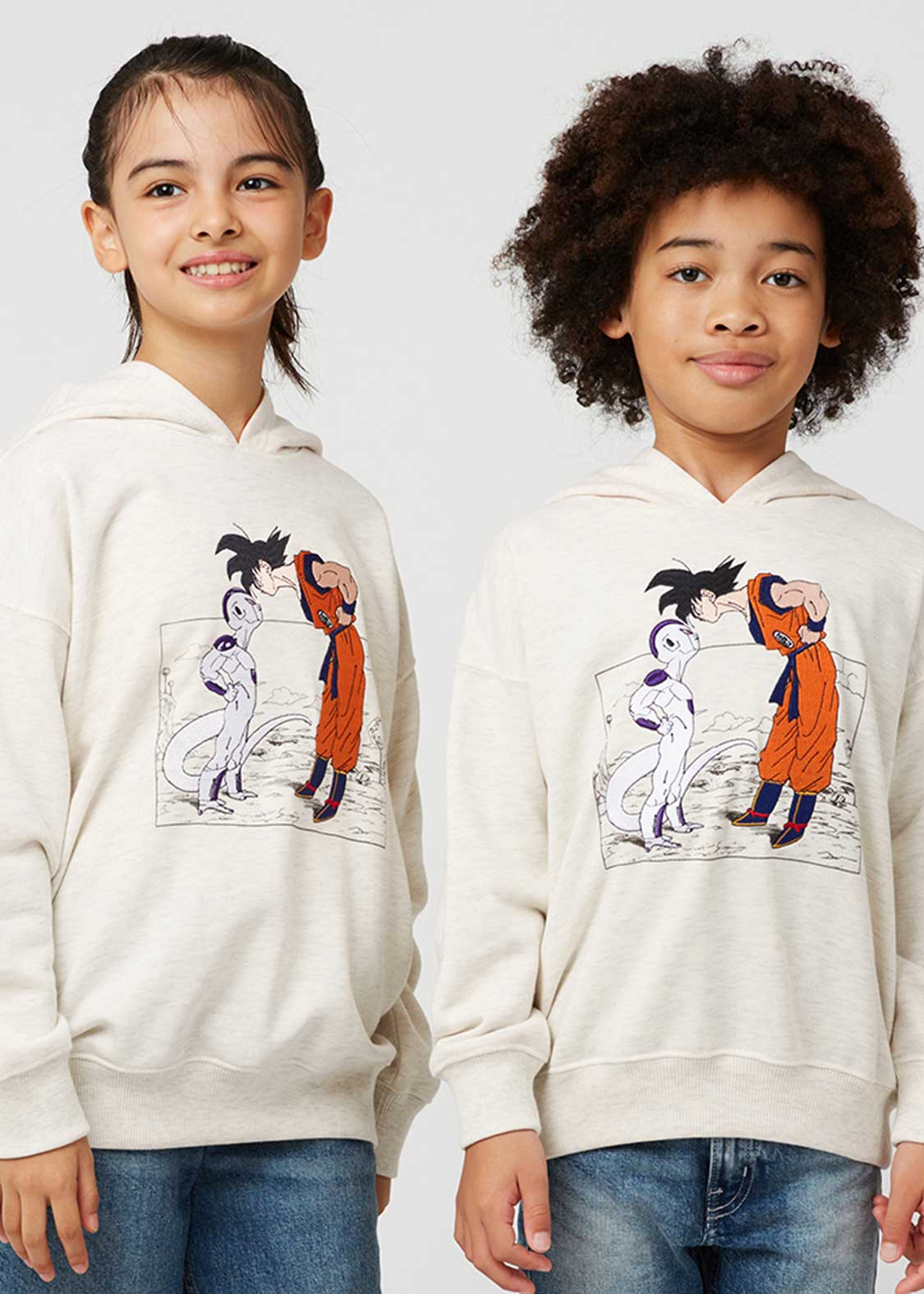 Dragon Ball Z Graniph Collection Collaboration Clothing - Goku VS Frieza Kids fleece big silhouette hoodie