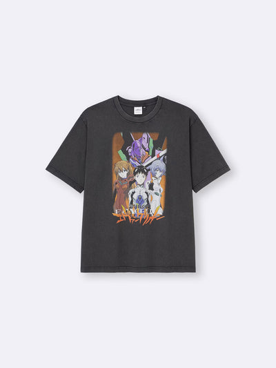 Evangelion X GU - Washed Graphic T-Shirt Dark Gray