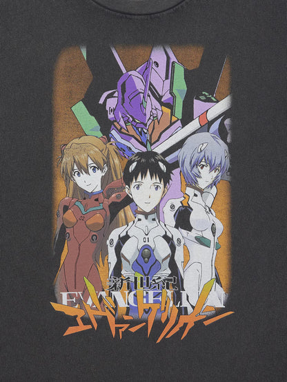 Evangelion X GU - Washed Graphic T-Shirt Dark Gray