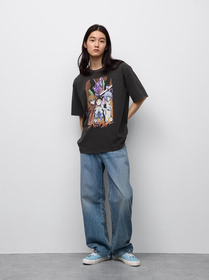 Evangelion X GU - Washed Graphic T-Shirt Dark Gray