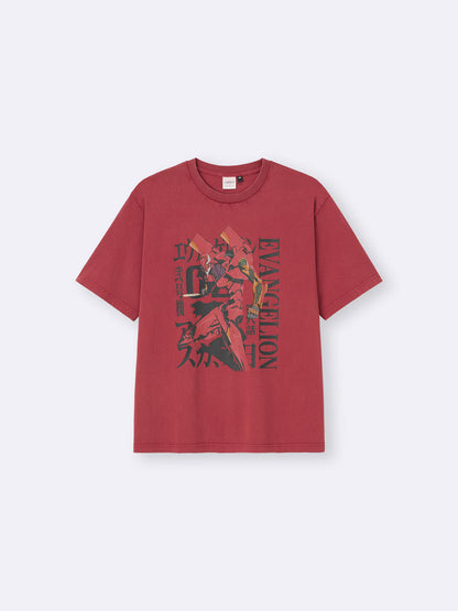 Evangelion X GU - Washed Graphic T-Shirt Red