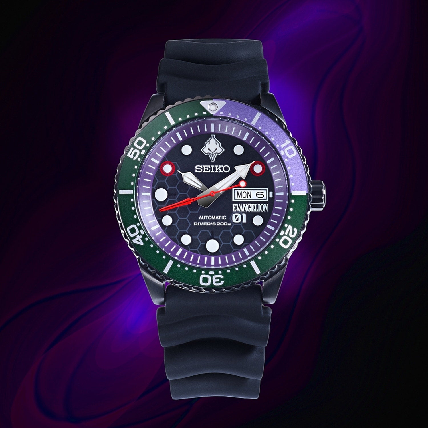 Evangelion x Seiko Collaboration -  EVA-01 Diver's Watch EVA-01 Model [Pre-Order Mar 2026]