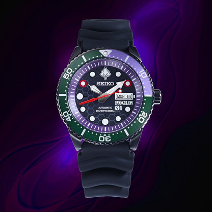 Evangelion x Seiko Collaboration -  EVA-01 Diver's Watch EVA-01 Model [Pre-Order Mar 2026]