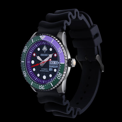 Evangelion x Seiko Collaboration -  EVA-01 Diver's Watch EVA-01 Model [Pre-Order Mar 2026]