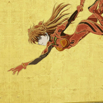 Evangelion x Ukiyoe - Folding Screen Fujin Unit 02 / Asuka