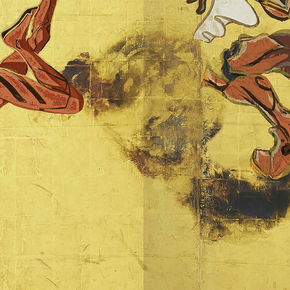 Evangelion x Ukiyoe - Folding Screen Fujin Unit 02 / Asuka